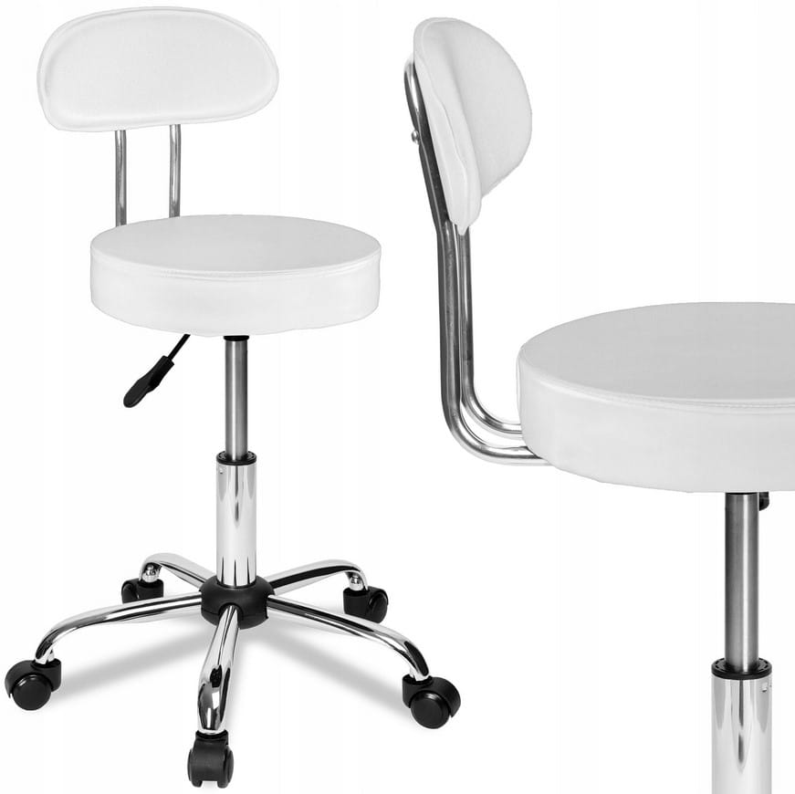 HOKER FRYZJERSKI KRZESŁO KOSMETYCZNE TABORET FOTEL REGULOWANY Z OPARCIEM