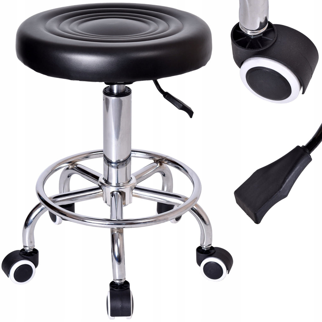 HOKER STOŁEK KOSMETYCZNY FRYZJERSKI TABORET NA KÓŁKACH OBROTOWY HATO