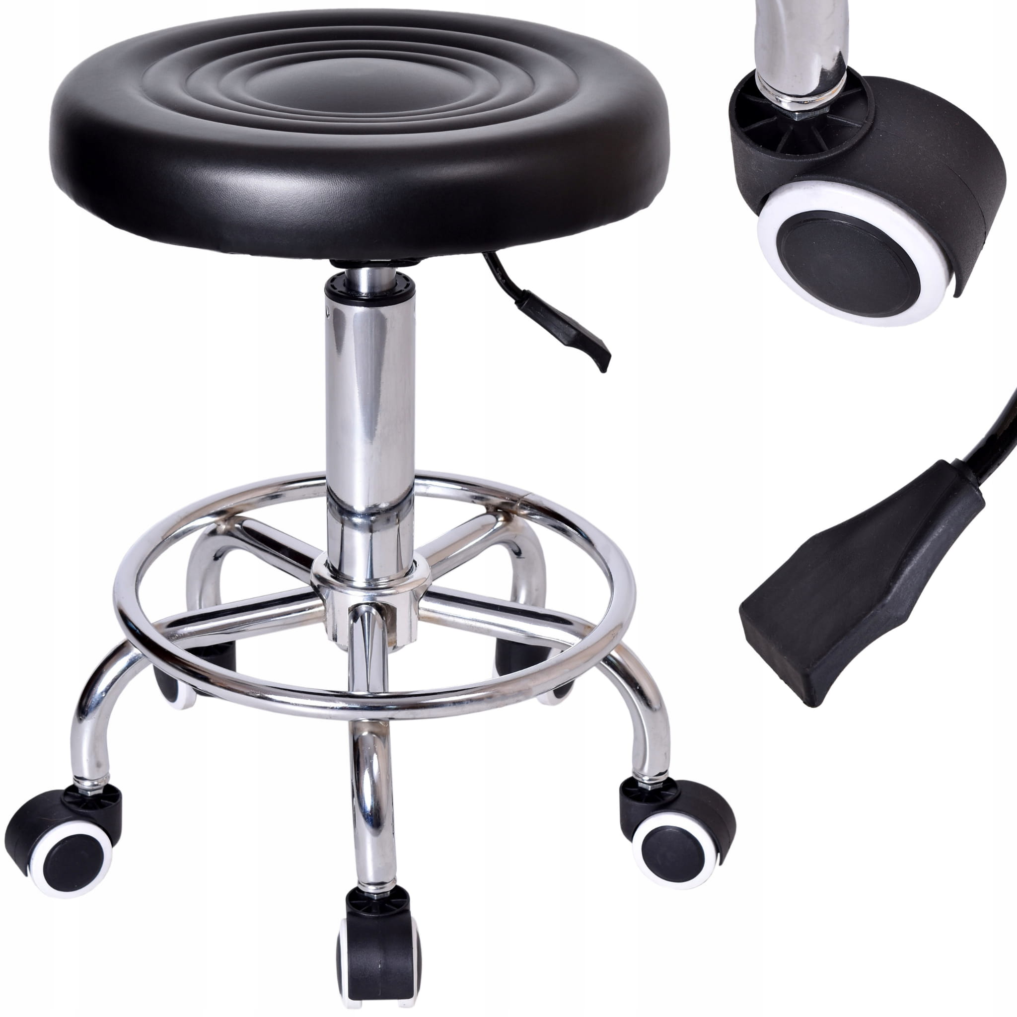 HOKER STOŁEK KOSMETYCZNY FRYZJERSKI TABORET NA KÓŁKACH OBROTOWY HATO