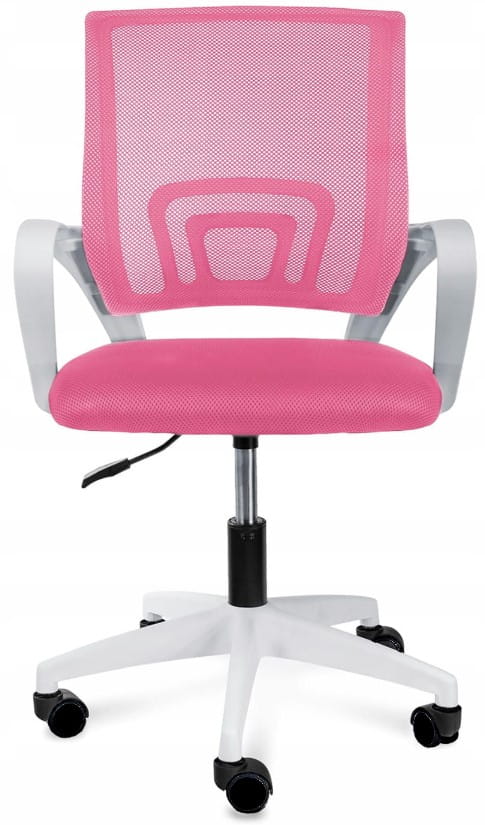 ERGONOMICZNY FOTEL OBROTOWY KRZESŁO BIUROWE ALEX RÓŻOWO-BIAŁY RÓŻOWY