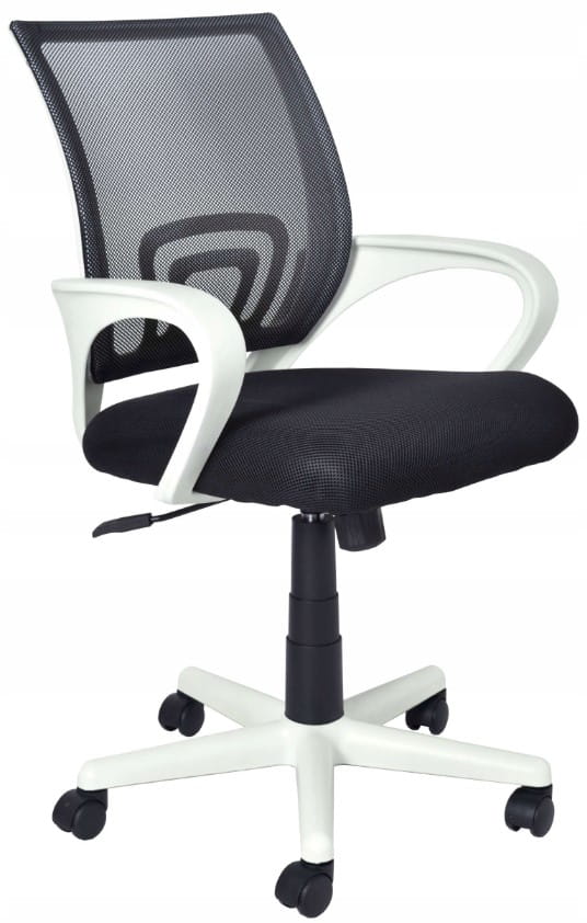 ERGONOMICZNY FOTEL OBROTOWY KRZESŁO BIUROWE ALEX ALEX CZARNO-BIAŁY
