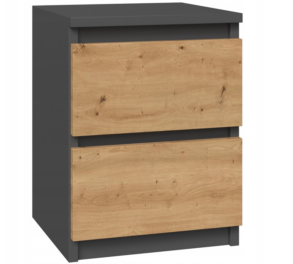 SZAFKA KOMODA STOLIK NOCNY 2 SZUFLADY SM2 ANTRACYT - ARTISAN
