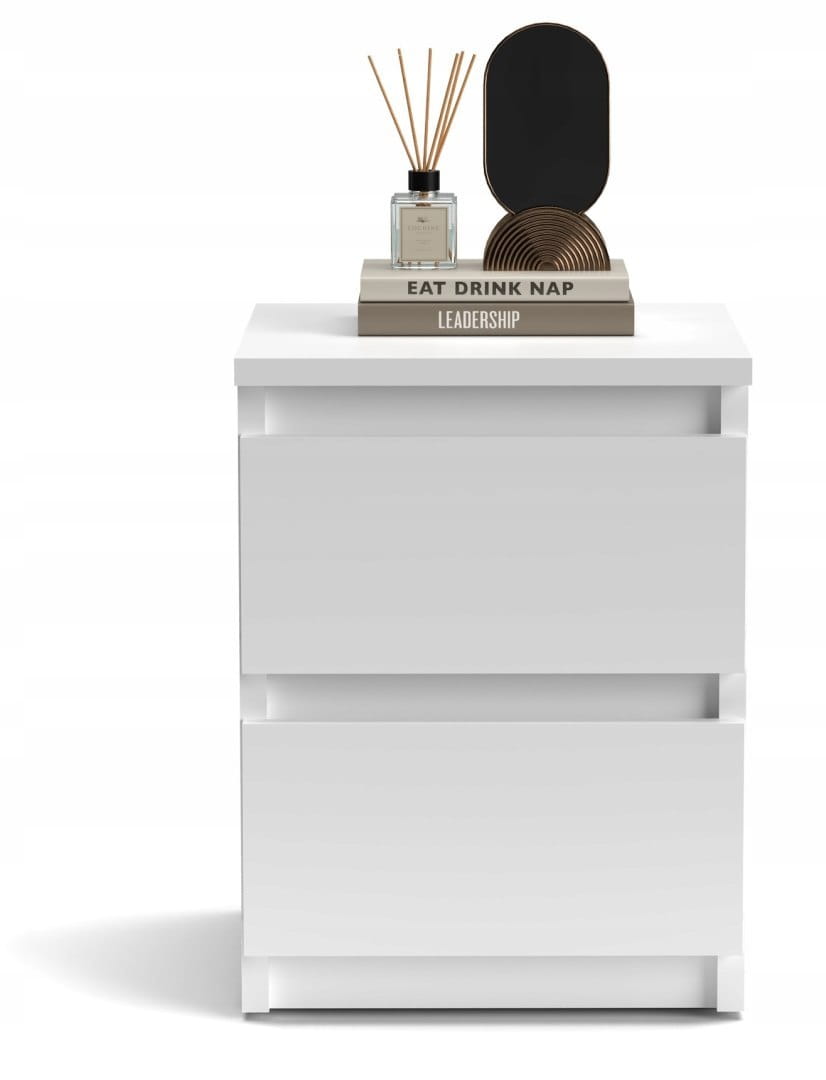 SZAFKA KOMODA STOLIK NOCNY 2 SZUFLADY SM2 BIAŁA