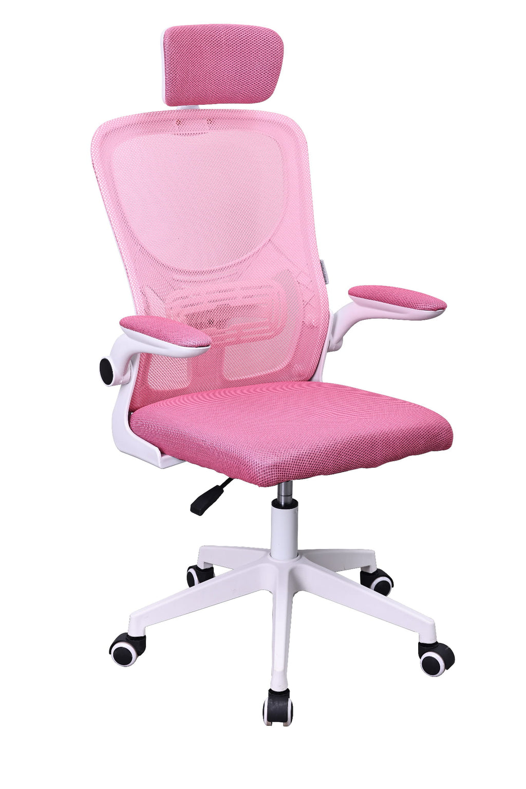 ERGONOMICZNY FOTEL BIUROWY OBROTOWY MIKROSIATKA BATI RÓŻOWY