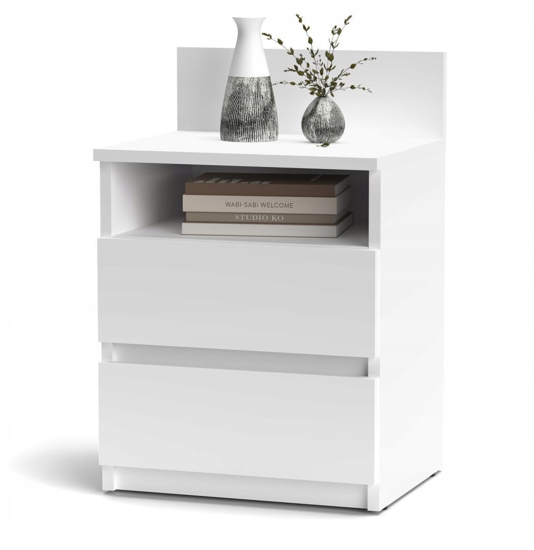 SZAFKA NOCNA 2 SZUFLADY KOMODA STOLIK SM1 BIEL