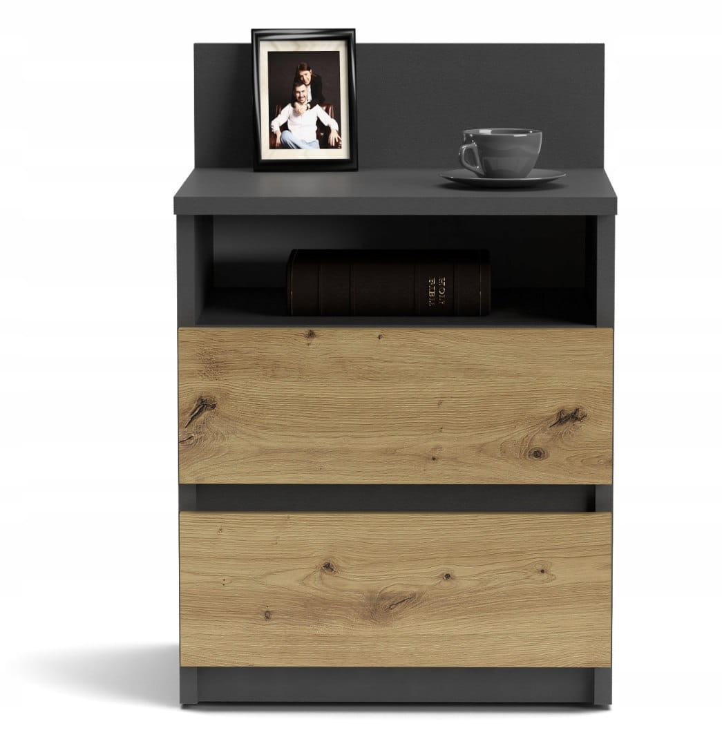SZAFKA NOCNA 2 SZUFLADY SM1 ANTRACYT-ARTISAN