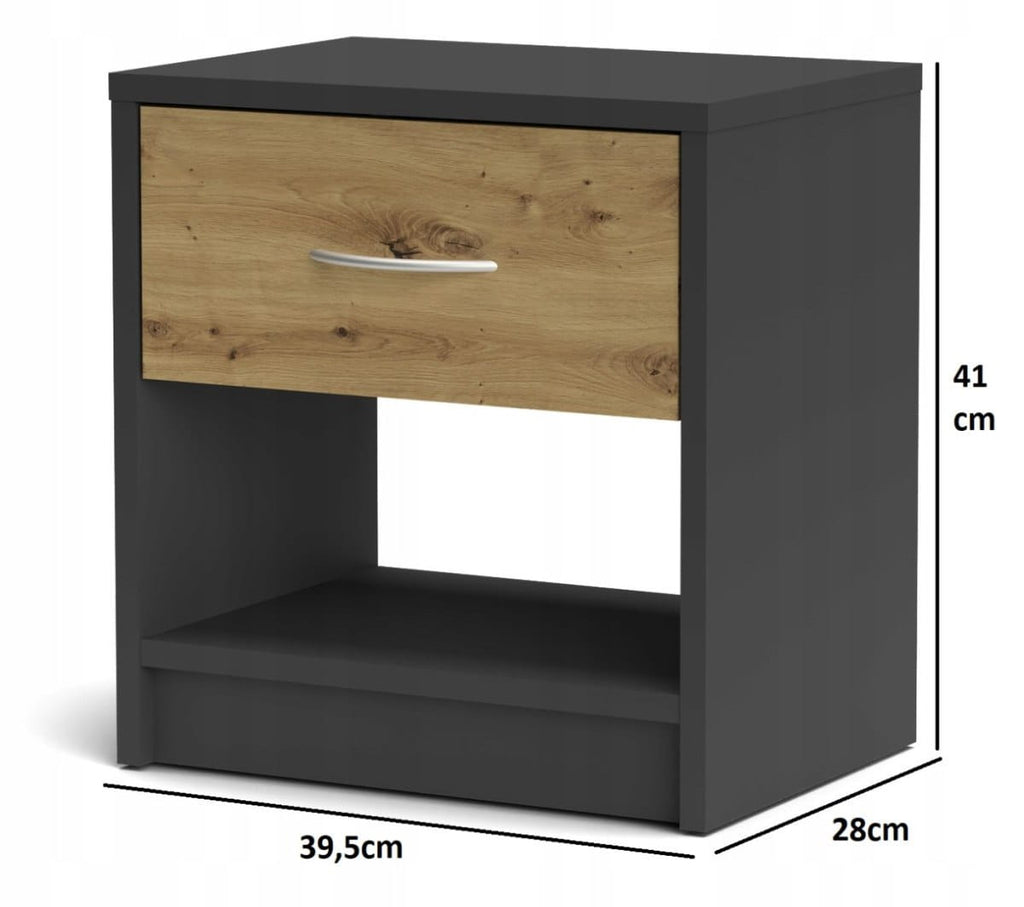 SZAFKA KOMODA STOLIK NOCNY NAKA ANTRACYT-ARTISAN