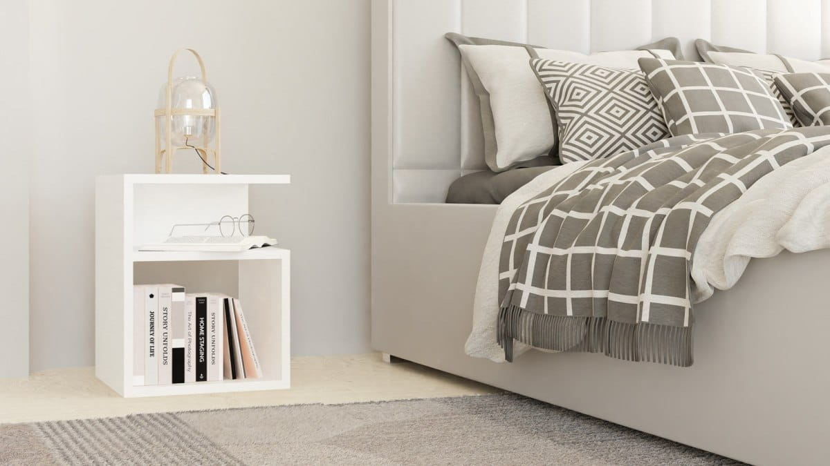 SZAFKA NOCNA STOLIK KOMODA SYPIALNIA TINI BIEL MAT