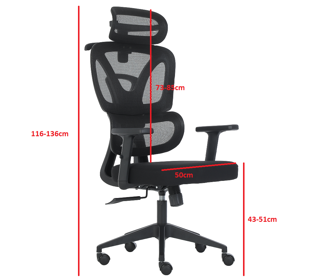 FOTEL OBROTOWY KRZESŁO BIUROWE DESPER CZARNY REGULOWANY