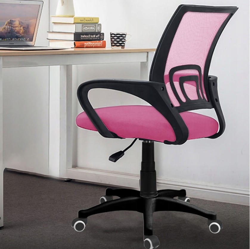 ERGONOMICZNY FOTEL OBROTOWY KRZESŁO BIUROWE ALEX RÓŻOWO-CZARNY