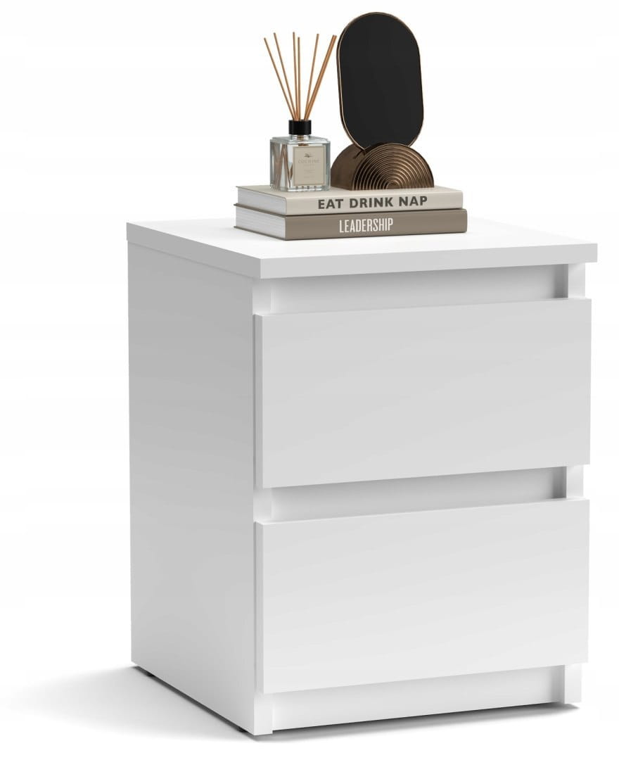 SZAFKA KOMODA STOLIK NOCNY 2 SZUFLADY SM3 BIAŁA