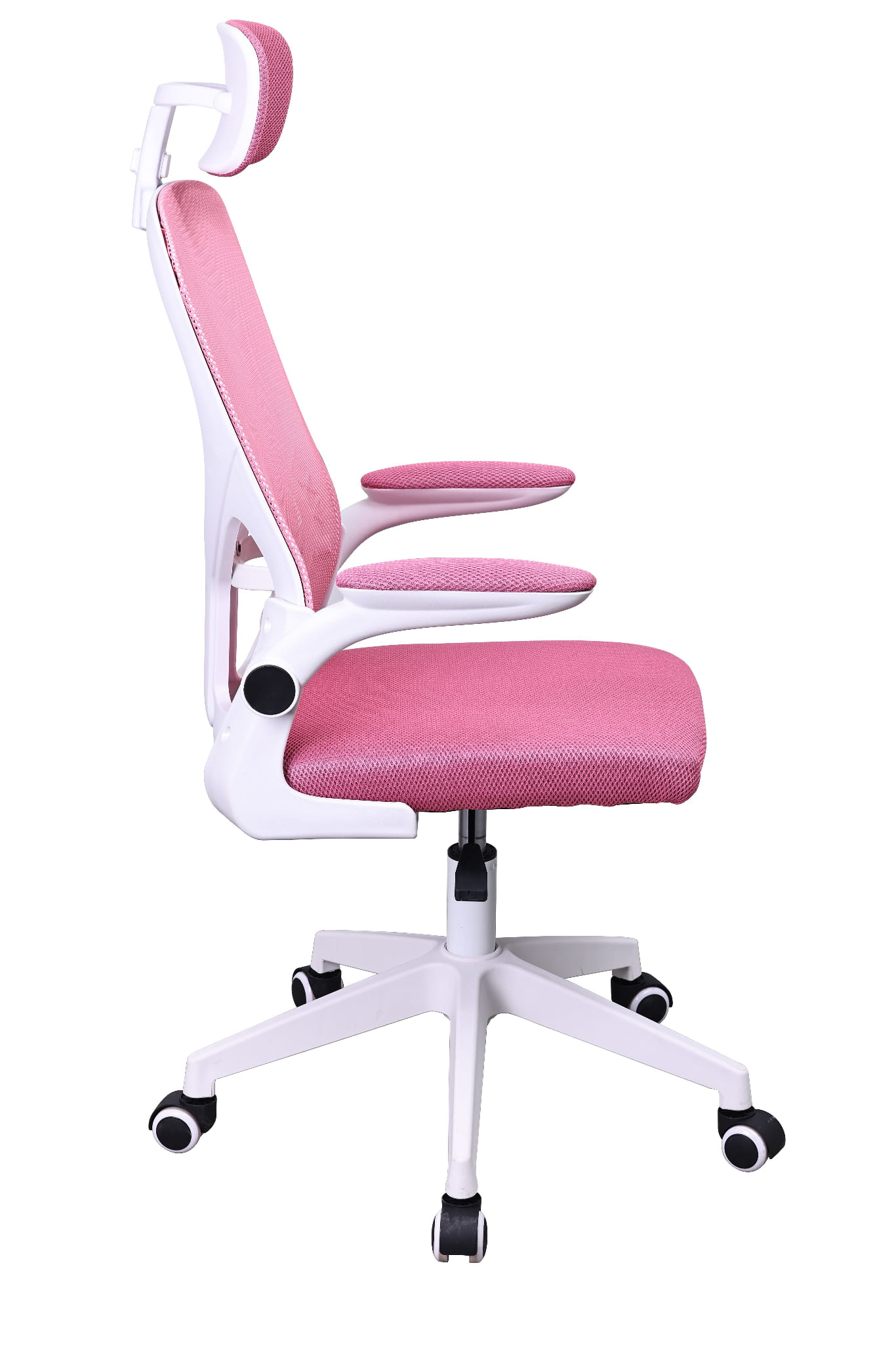 ERGONOMICZNY FOTEL BIUROWY OBROTOWY MIKROSIATKA BATI RÓŻOWY