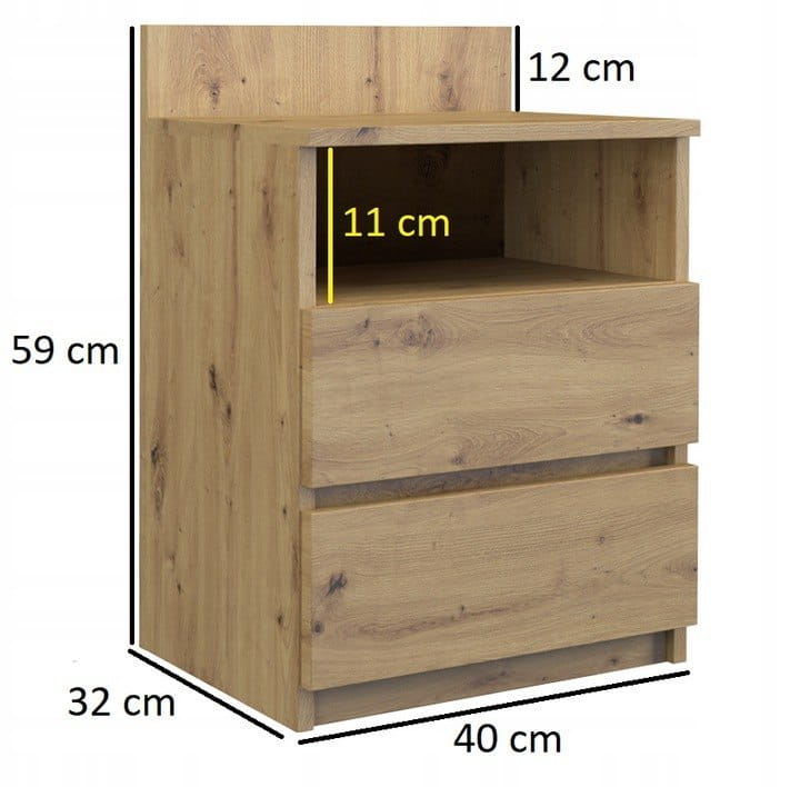 SZAFKA NOCNA 2 SZUFLADY KOMODA STOLIK SM1 ARTISAN