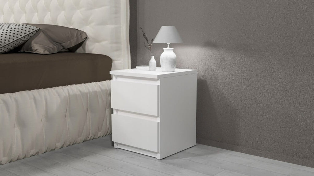 SZAFKA KOMODA STOLIK NOCNY 2 SZUFLADY SM3 BIAŁA