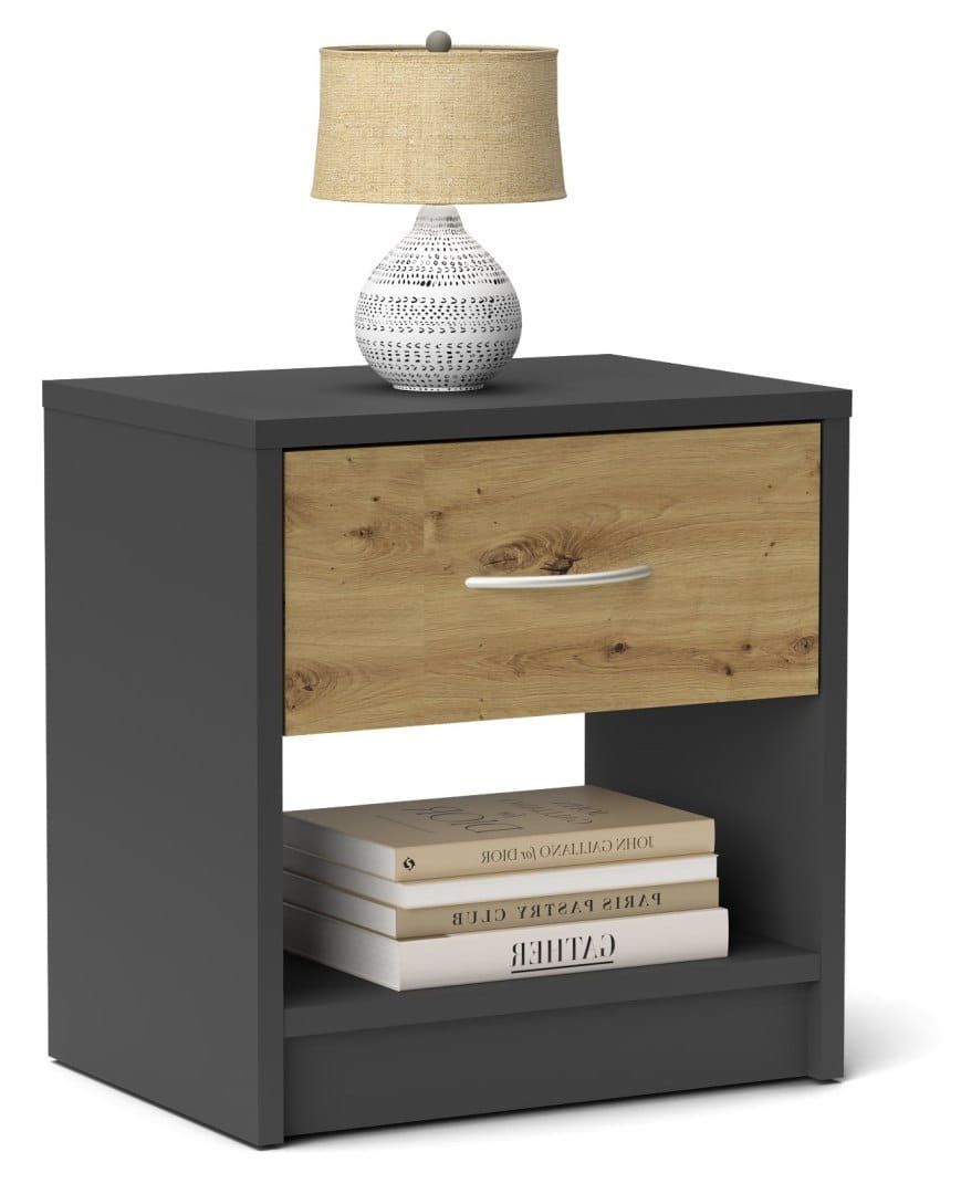 SZAFKA KOMODA STOLIK NOCNY NAKA ANTRACYT-ARTISAN