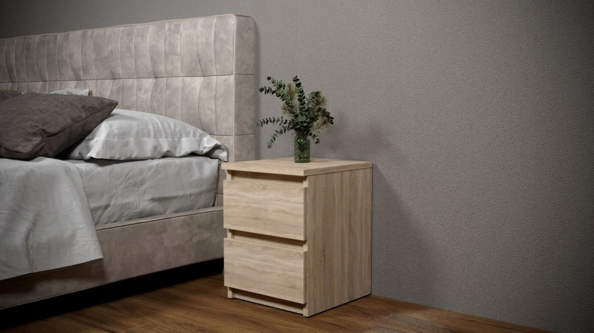 SZAFKA KOMODA STOLIK NOCNY 2 SZUFLADY SM2 SONOMA