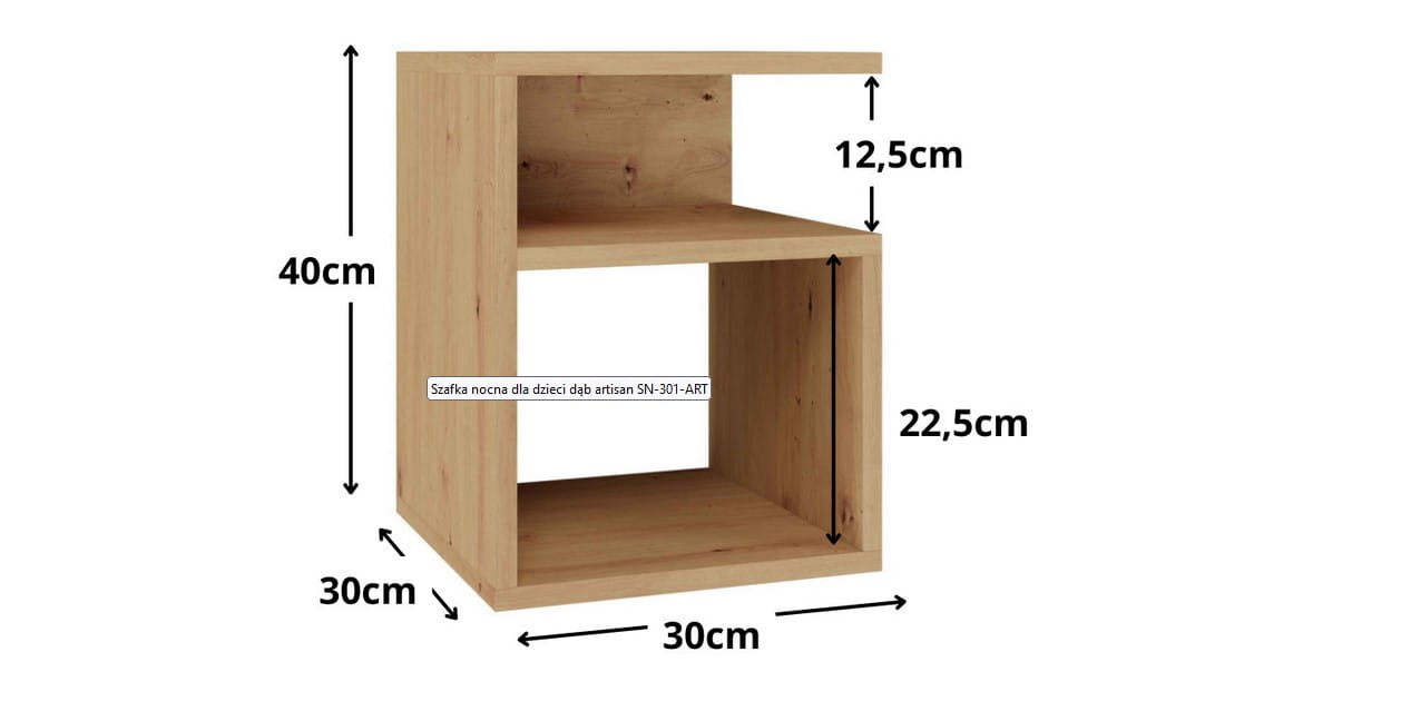 SZAFKA NOCNA STOLIK KOMODA SYPIALNIA TINI DĄB ARTISAN